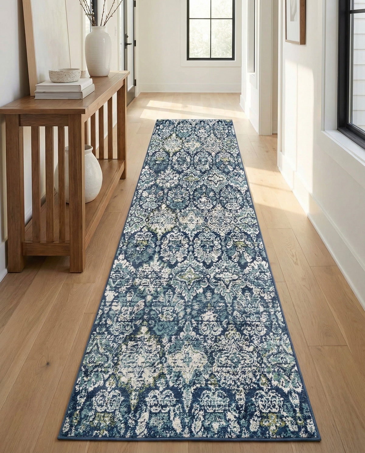 Savannah Elegance Collection Area Rug -  Forsyth Runner Navy Blue  lifestyle 155
