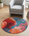 Urban Terrace Collection Area Rug -  Patio Round Gray and Pink  lifestyle 55