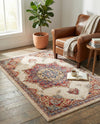 Eden Oasis Collection Area Rug -  Tranquility (Cream) Rectangle Cream  lifestyle 11