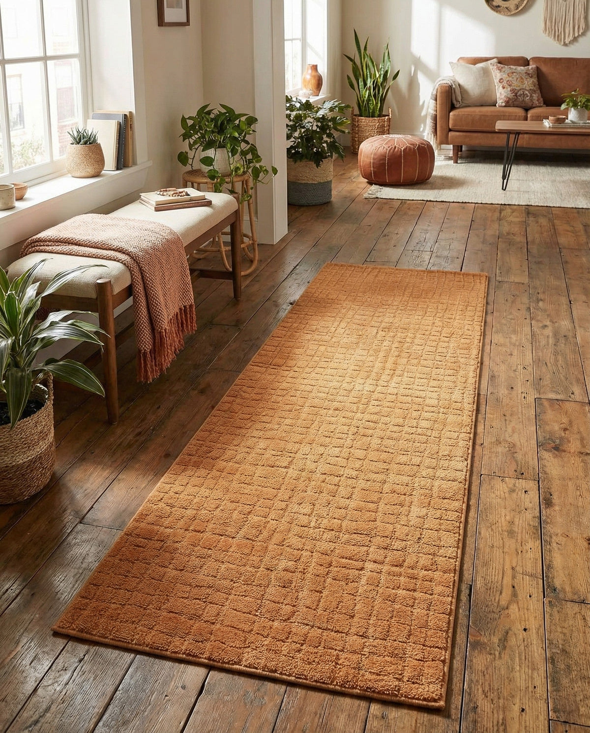 Haven Tapestry Collection Area Rug - WhisperingFalls Runner Goldenrod Glow  lifestyle 108