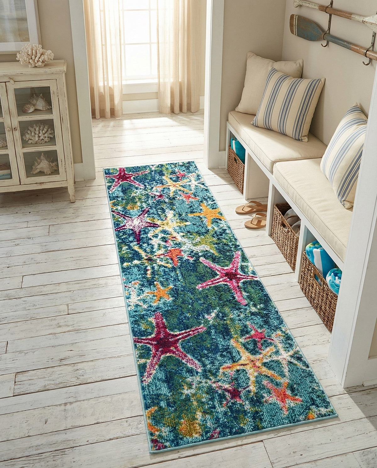 Sorrento Shores Collection Area Rug - Positano Runner Navy Blue  lifestyle 108