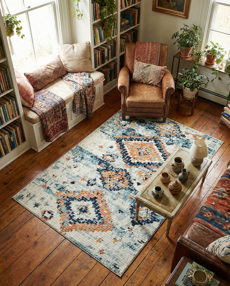 Tangier Treasures Collection Area Rug -  Fez Rectangle Ivory  lifestyle 7