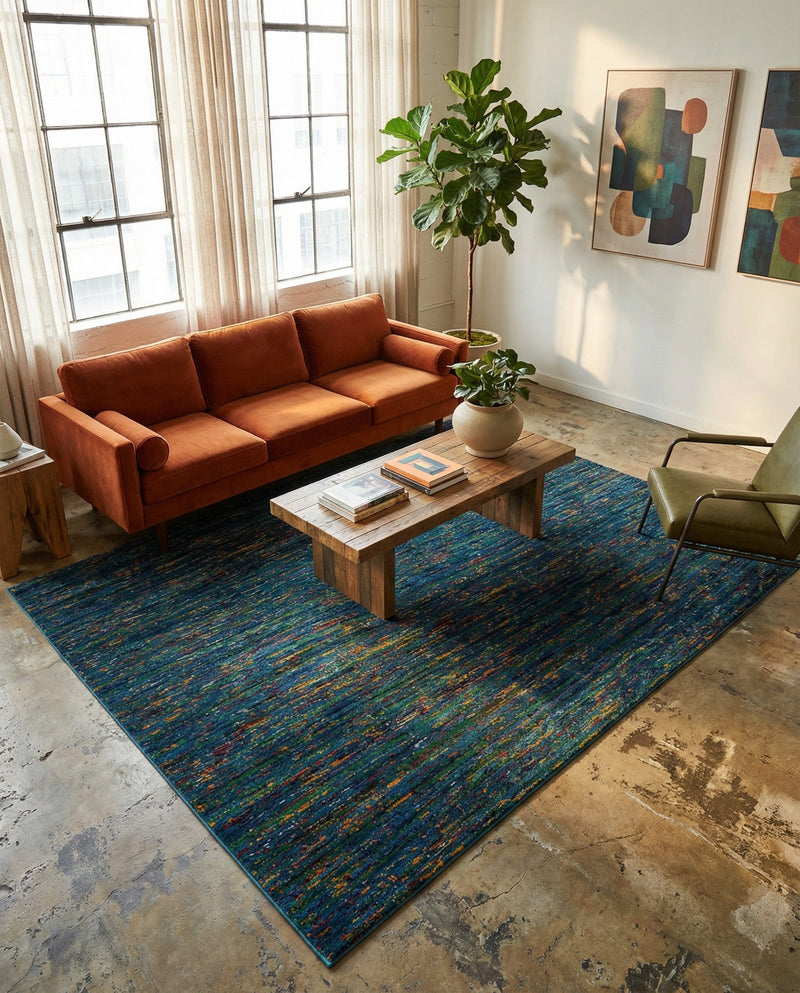 Caribbean Cove Collection Area Rug -  Lucia Rectangle Navy Blue  lifestyle 16