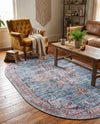 Zahara Oasis Collection Area Rug -  Casablanca Oval Blue  lifestyle 46