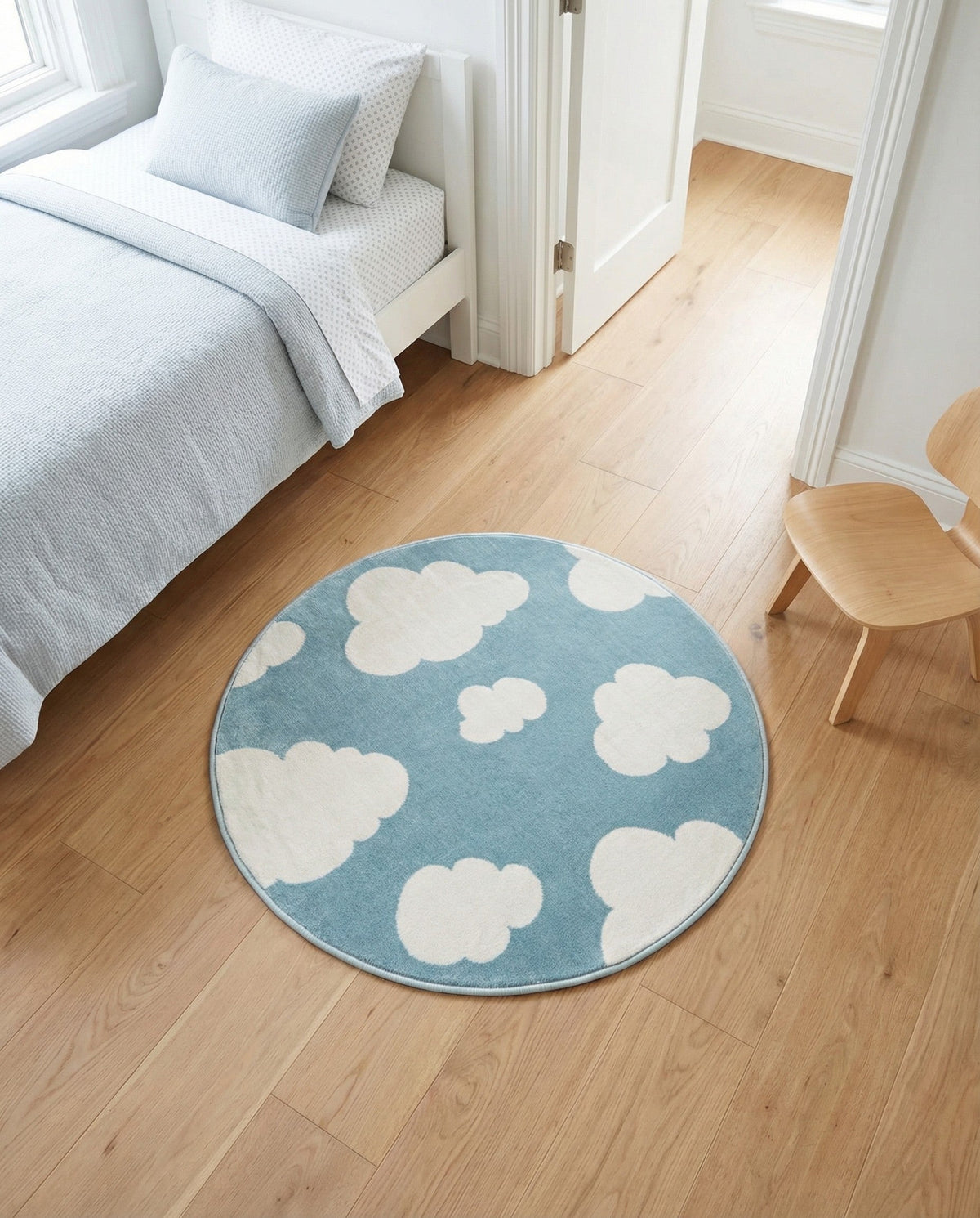 Wonder Tykes Collection Area Rug -  Dreamview Round Sky blue  lifestyle 104