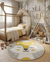 Wonder Tykes Collection Area Rug -  Lively Round Gray  lifestyle 7