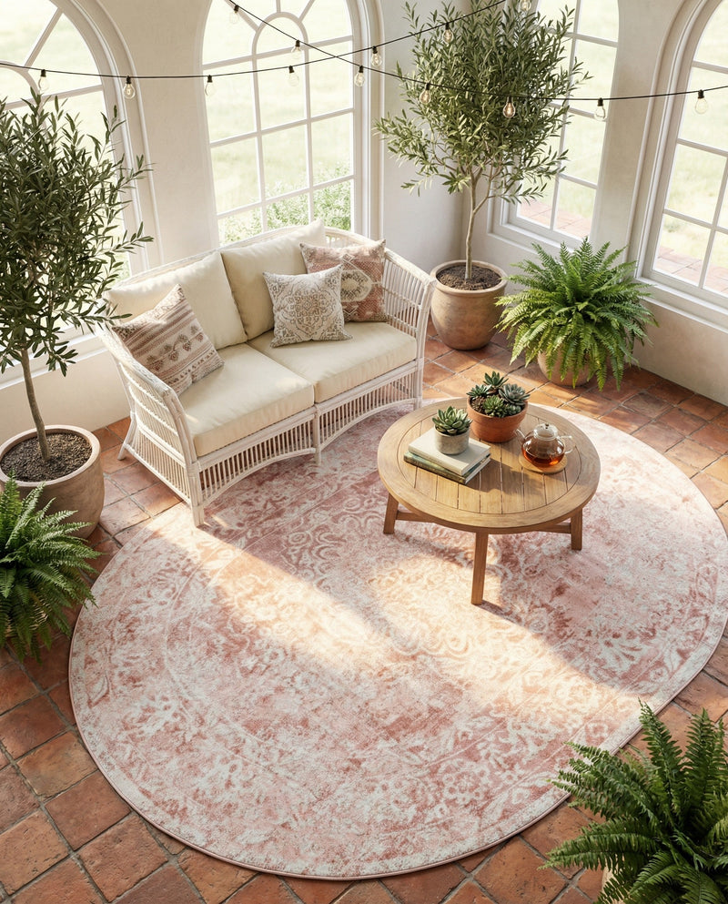 Cambridge Classics Collection Area Rug -  Magdalene (Pink) Oval Pink  lifestyle 58