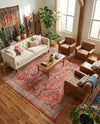 Seville Stripes Collection Area Rug -  Malaga (Brick Red) Rectangle Brick Red  lifestyle 16