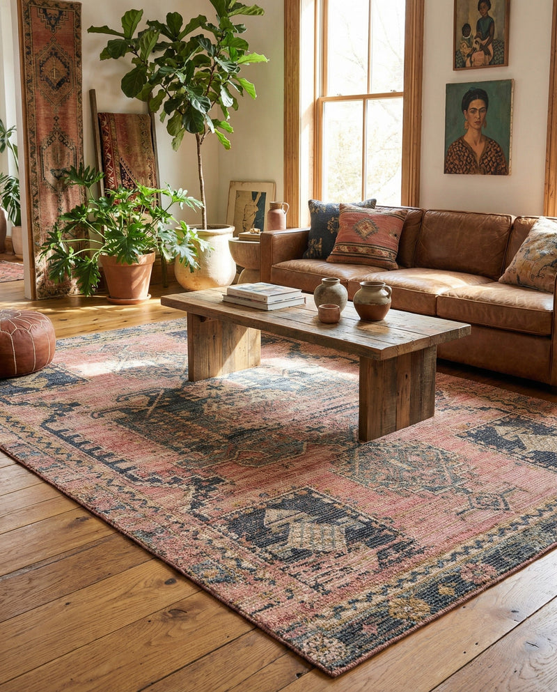 Savannah Threads Collection Area Rug -  Sonoran Rectangle Antique Red  lifestyle 12
