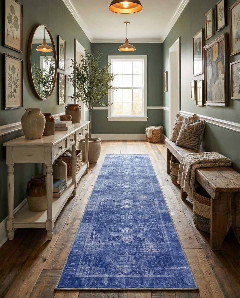 Heritage Elegance Collection Area Rug -  Windsor (Navy Blue) Runner Navy Blue  lifestyle 35