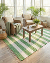 Tassel Trail Collection Area Rug - Pathway (Green and Ivory) Rectangle Green and Ivory  lifestyle 17