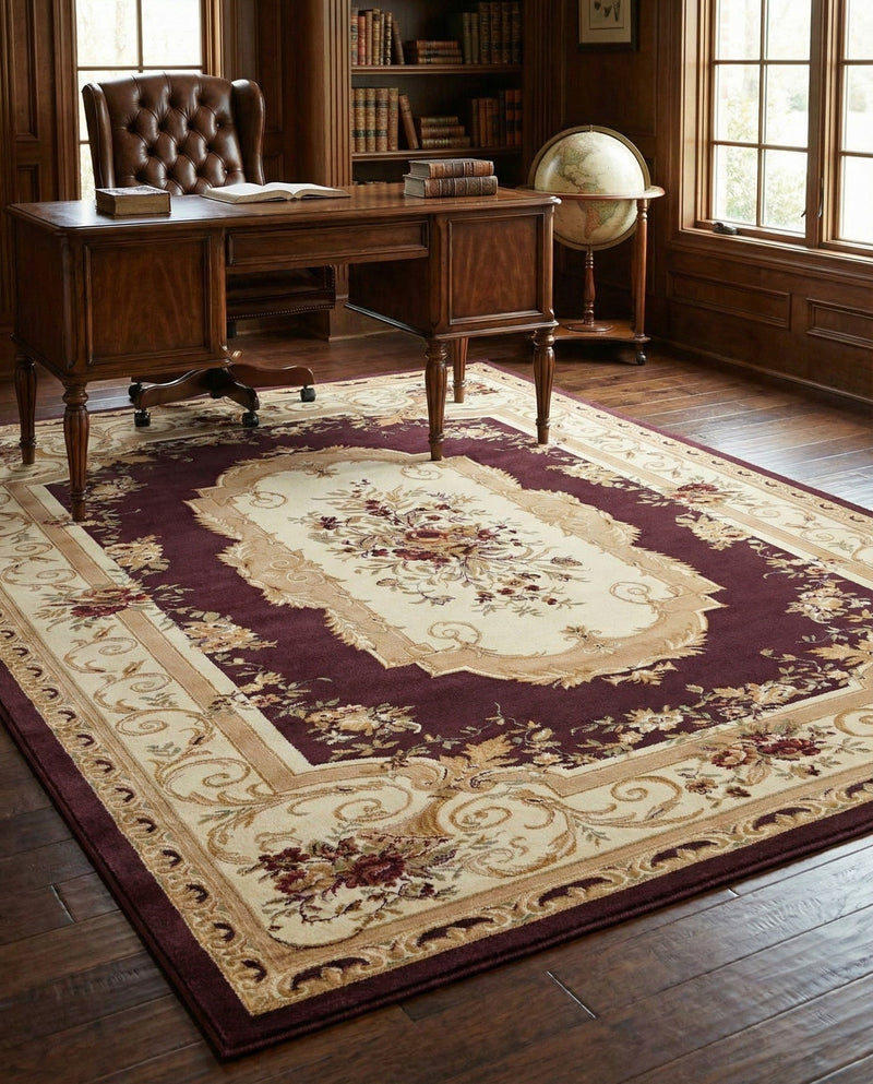 Versailles Elegance Collection Area Rug -  Louveciennes (Brown) Rectangle Brown  lifestyle 5