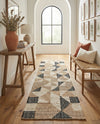 Benares Handwoven Jute Collection Area Rug -  Sarnath Runner Beige and Black  lifestyle 24