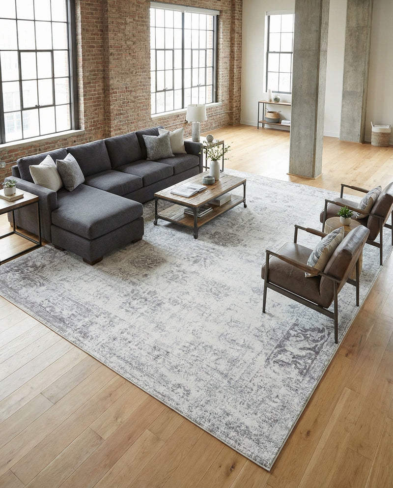 Riviera Elegance Collection Area Rug - Antibes (Gray) Rectangle Gray  lifestyle 15
