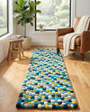 Woolen Sphere Collection Area Rug - Orbsburg (Blue) Runner Blue  lifestyle 26