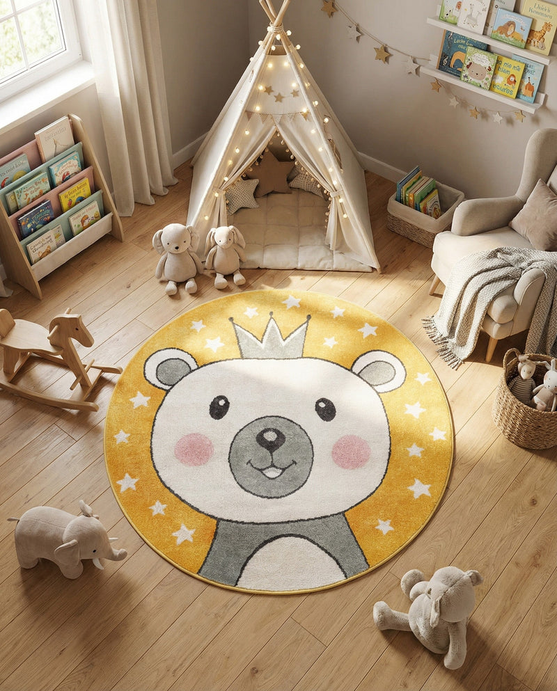 Wonder Tykes Collection Area Rug -  Enchant Round Yellow  lifestyle 8