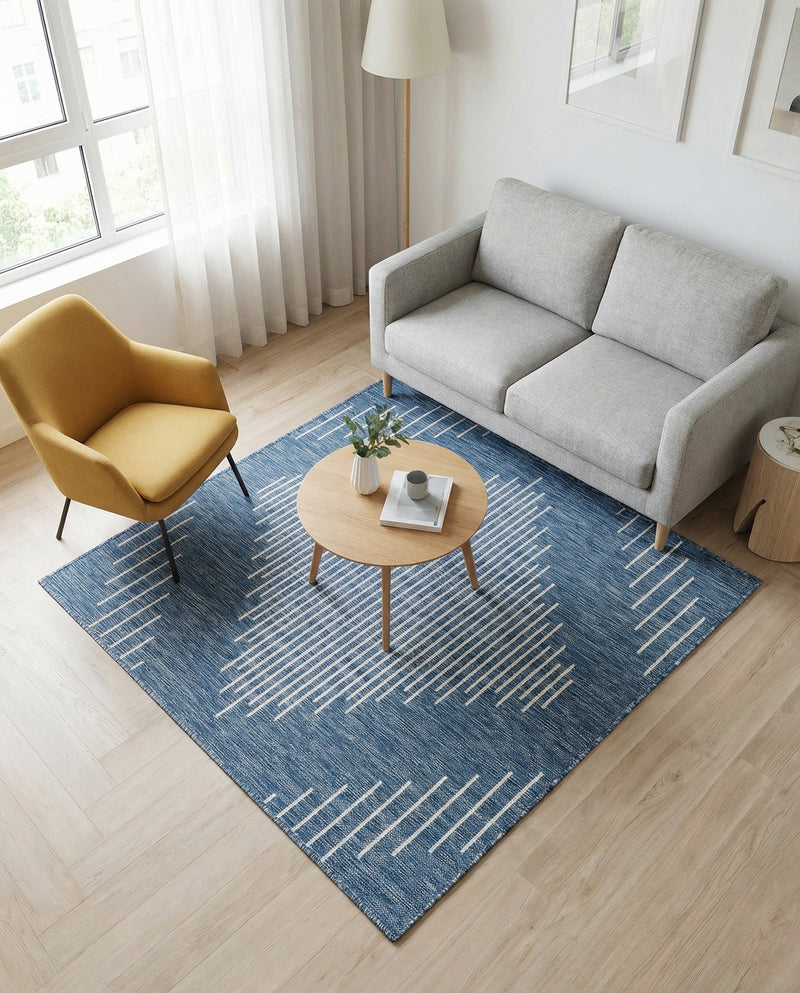 Urban Terrace Collection Area Rug -  Chelsea (Blue) Square Blue  lifestyle 56