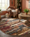 Neptune Elegance Collection Area Rug - Triton Round Multi  lifestyle 68