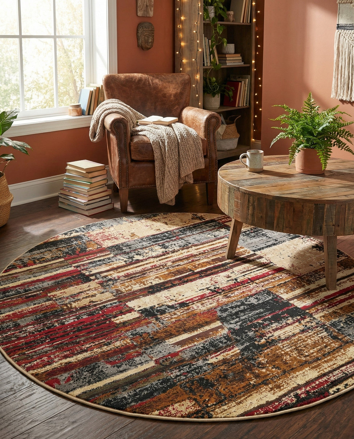 Neptune Elegance Collection Area Rug - Triton Round Multi  lifestyle 68