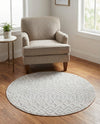 Garden Lattice Charm Collection Area Rug -  Pergola (Grey) Round Grey  lifestyle 61