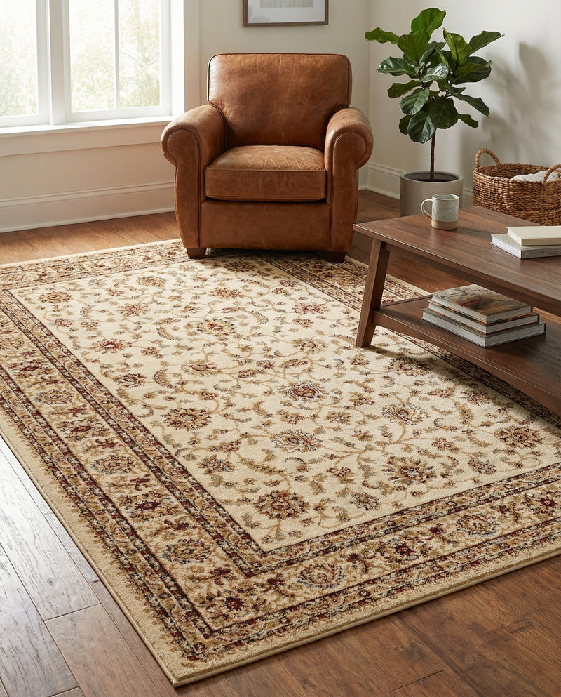 Jaipur Elegance Collection Area Rug -  Nahargarh (Cream) Rectangle Cream  lifestyle 26