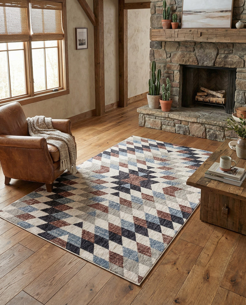 Desert Modern Eco Rug Series Collection Area Rug - Sedona Rectangle Multi  lifestyle 11