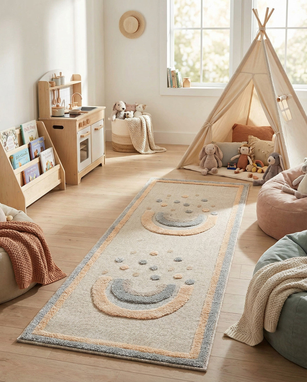 Wonder Tykes Collection Area Rug -  Frolicfield Runner Multi  lifestyle 47