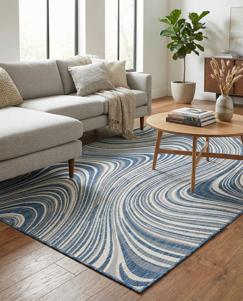 Urban Terrace Collection Area Rug - Soho Rectangle Blue  lifestyle 57