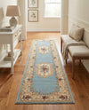 Versailles Elegance Collection Area Rug -  Louveciennes (Light Blue) Runner Light Blue  lifestyle 89