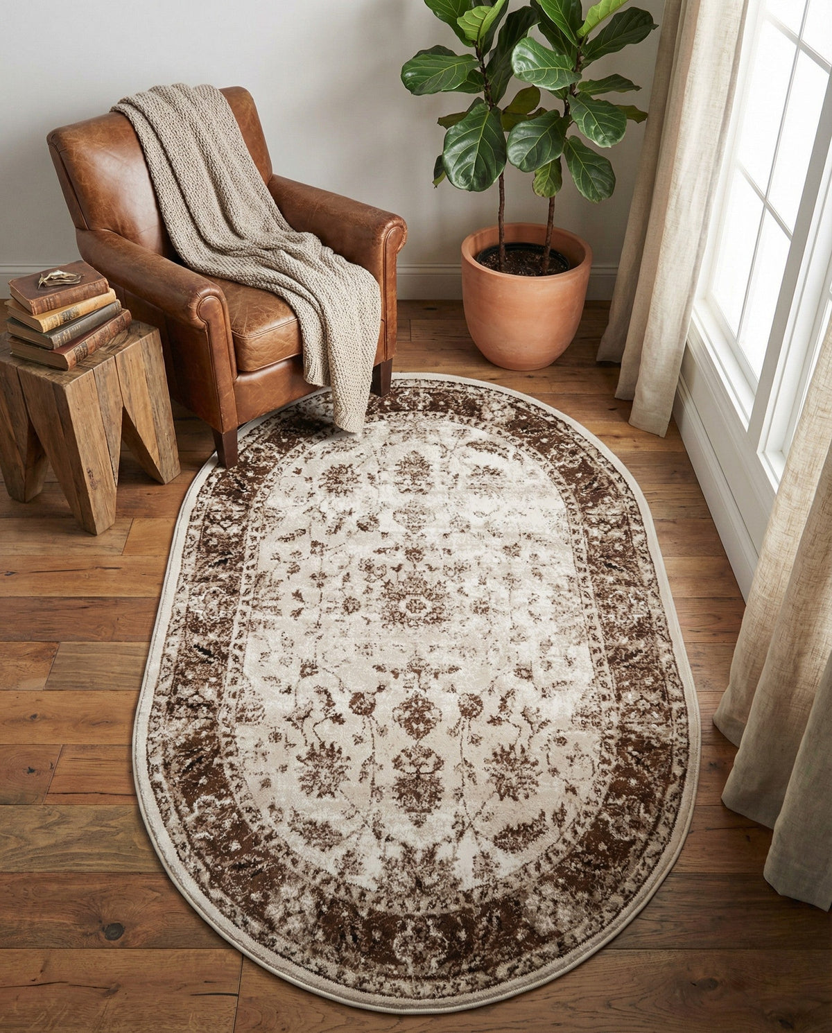 Andes Summit Collection Area Rug -  Aconcagua Oval Cream  lifestyle 96