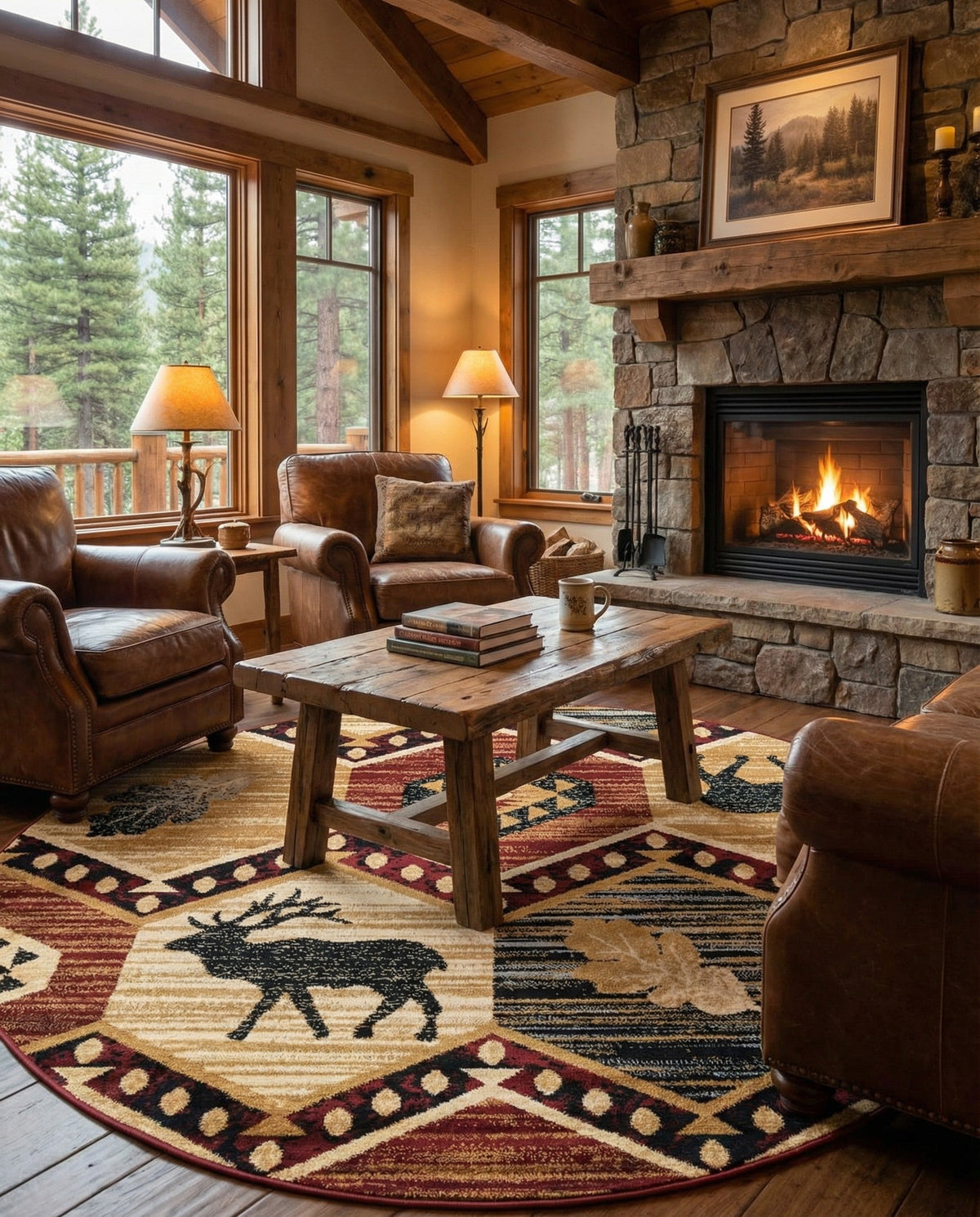 Frontier Trails Collection Area Rug -  Mesa Round Multi  lifestyle 33
