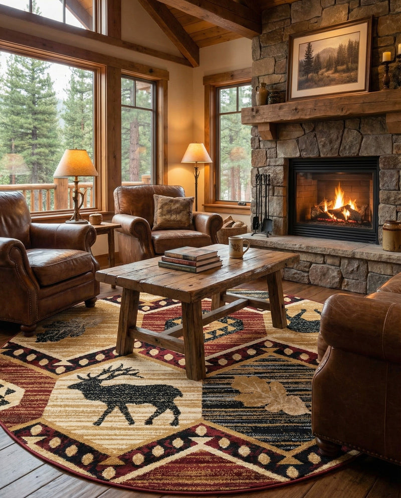 Frontier Trails Collection Area Rug -  Mesa Round Multi  lifestyle 33