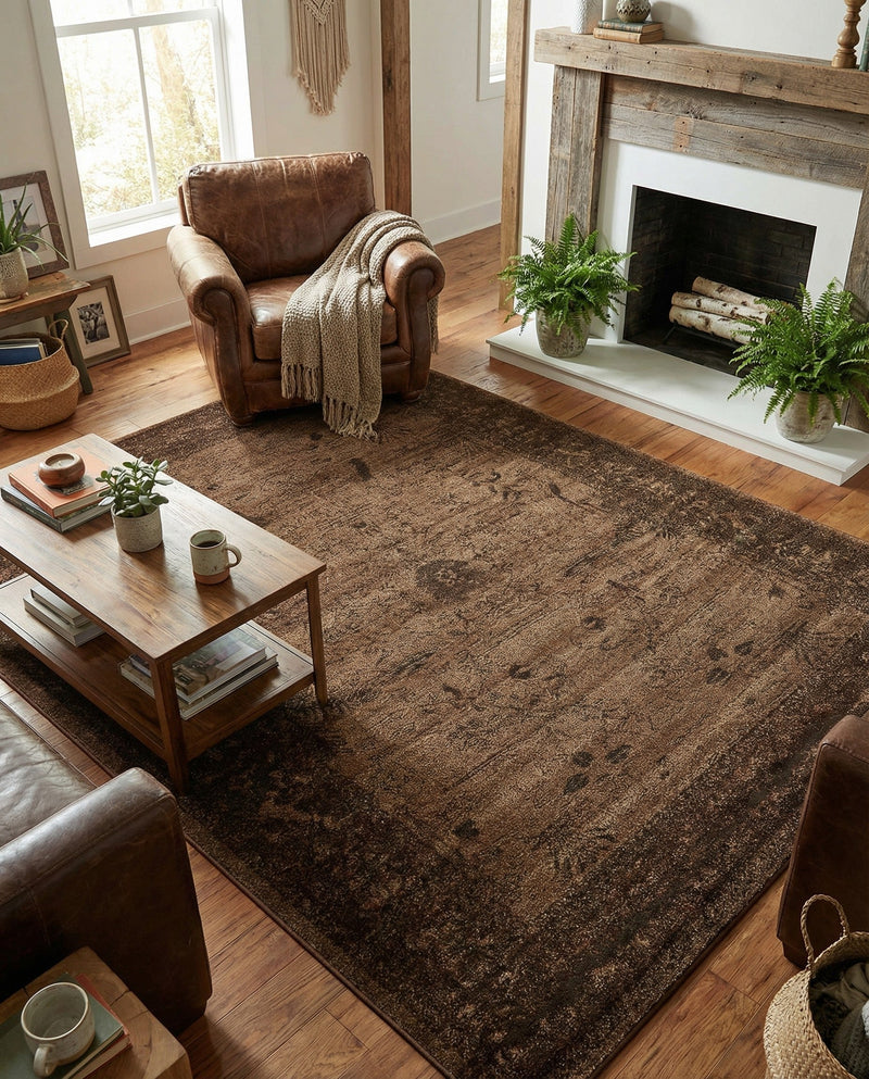 Horizon Collection Area Rug -  Apex (Brown) Rectangle Brown  lifestyle 21