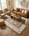 Savannah Elegance Collection Area Rug - Augusta (Brown) Rectangle Brown  lifestyle 25