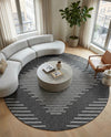 Urban Terrace Collection Area Rug -  Chelsea (Charcoal Gray) Round Charcoal Gray  lifestyle 77