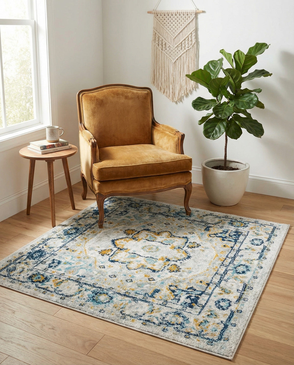 Parisian Elegance Collection Area Rug - Versailles (Gray) Square Gray  lifestyle 101