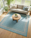 Terrace Fringe Collection Area Rug - Veranda (Aquamarine) Square Aquamarine  lifestyle 38
