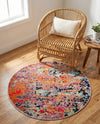 Colorburst Oasis Collection Area Rug -  Prism Round Multi  lifestyle 70