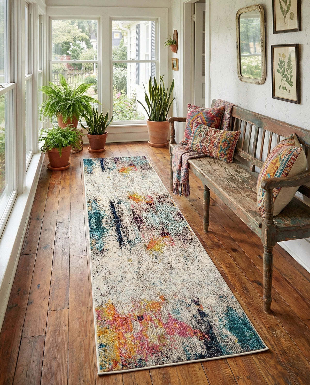 Chromatic Oasis Collection Area Rug -  Azure Runner Beige  lifestyle 101