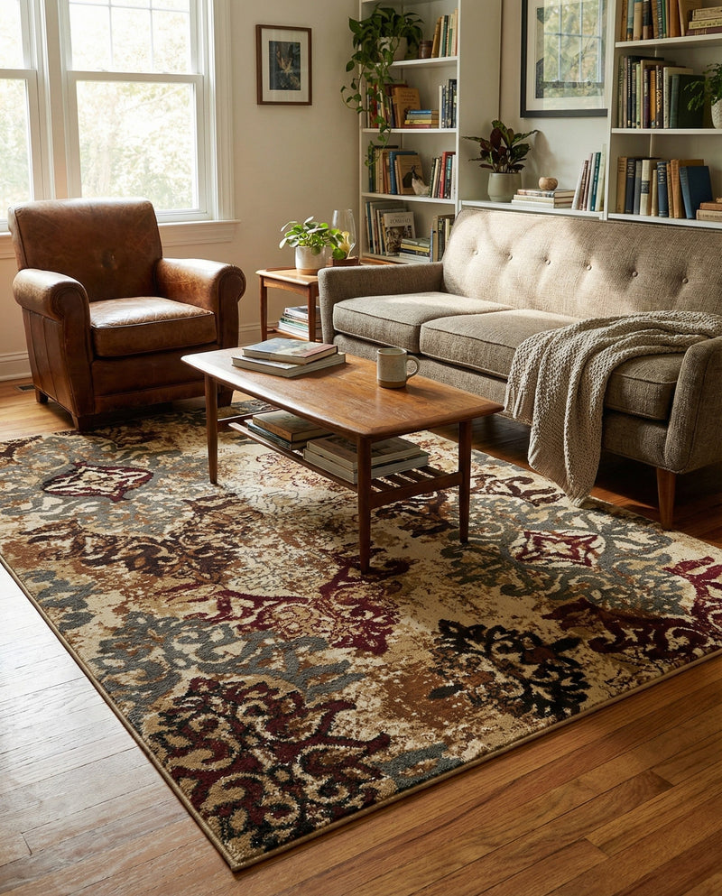 Bistro Lounge Collection Area Rug -  Piccolo Rectangle Beige  lifestyle 25