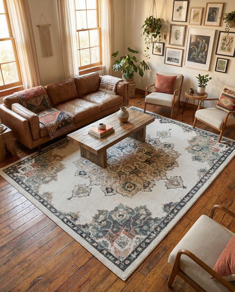 Beverly Grove Collection Area Rug - Melrose (Ivory) Rectangle Ivory  lifestyle 5