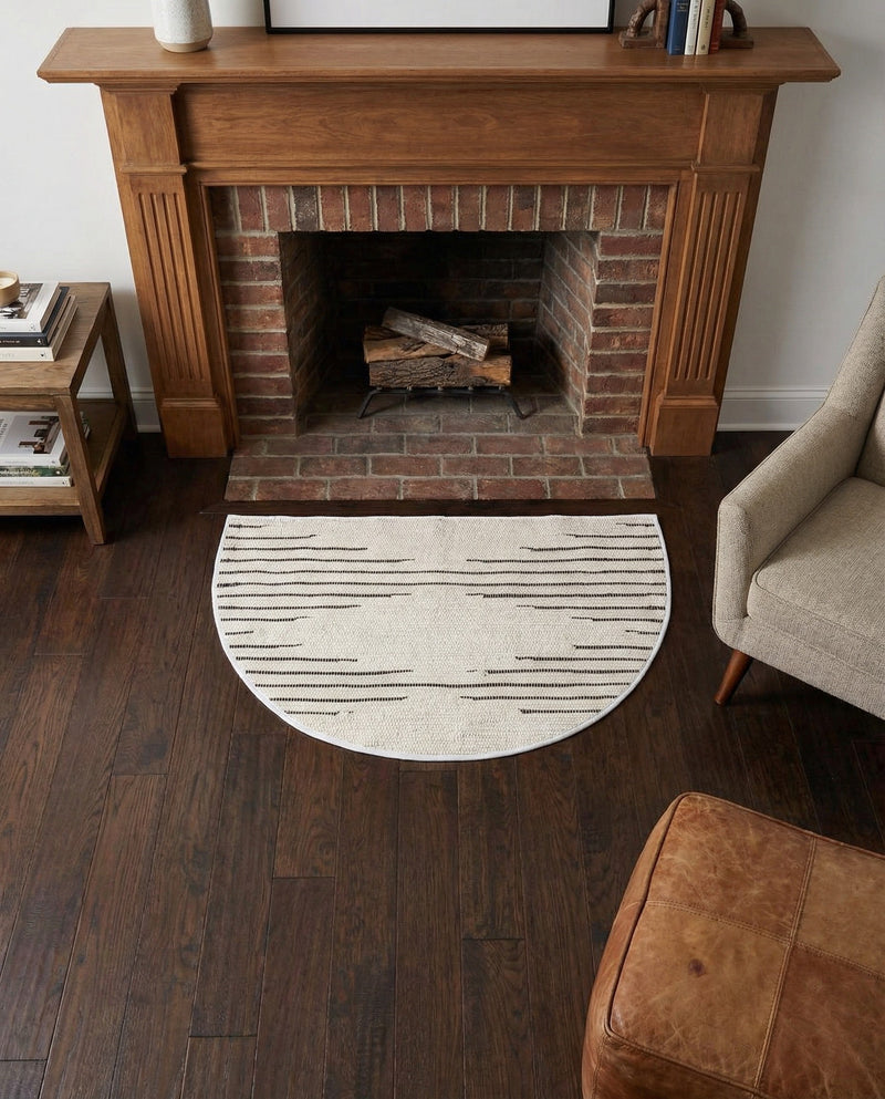 Thar Cotton Collection Area Rug - Jaisalmer (White) Hearth White  lifestyle 68