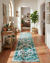 Riviera Elegance Collection Area Rug -  Menton (Turquoise) Runner Turquoise  lifestyle 78