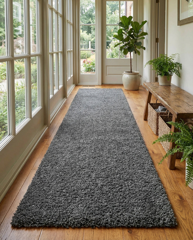 Cozy Comfort Shag Collection Area Rug - Haven (Smoke Gray) Runner Smoke Gray  lifestyle 61