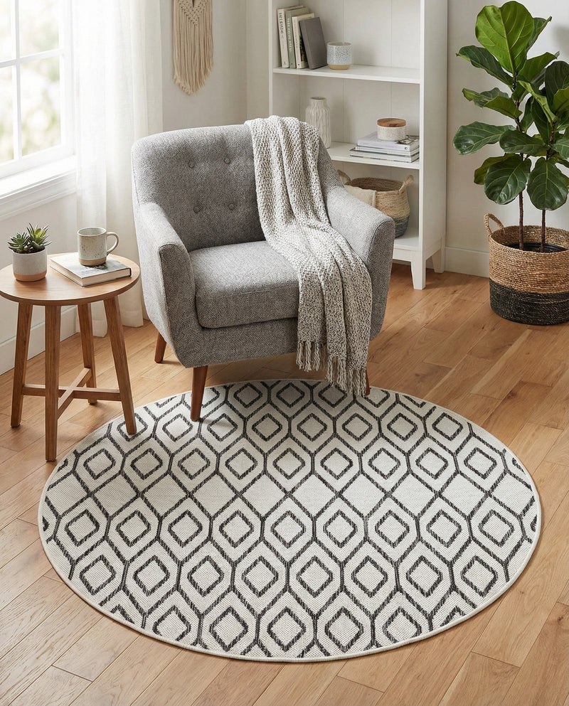 Urban Oasis Rugs Collection Area Rug -  Boulevard (Ivory) Round Ivory  lifestyle 43