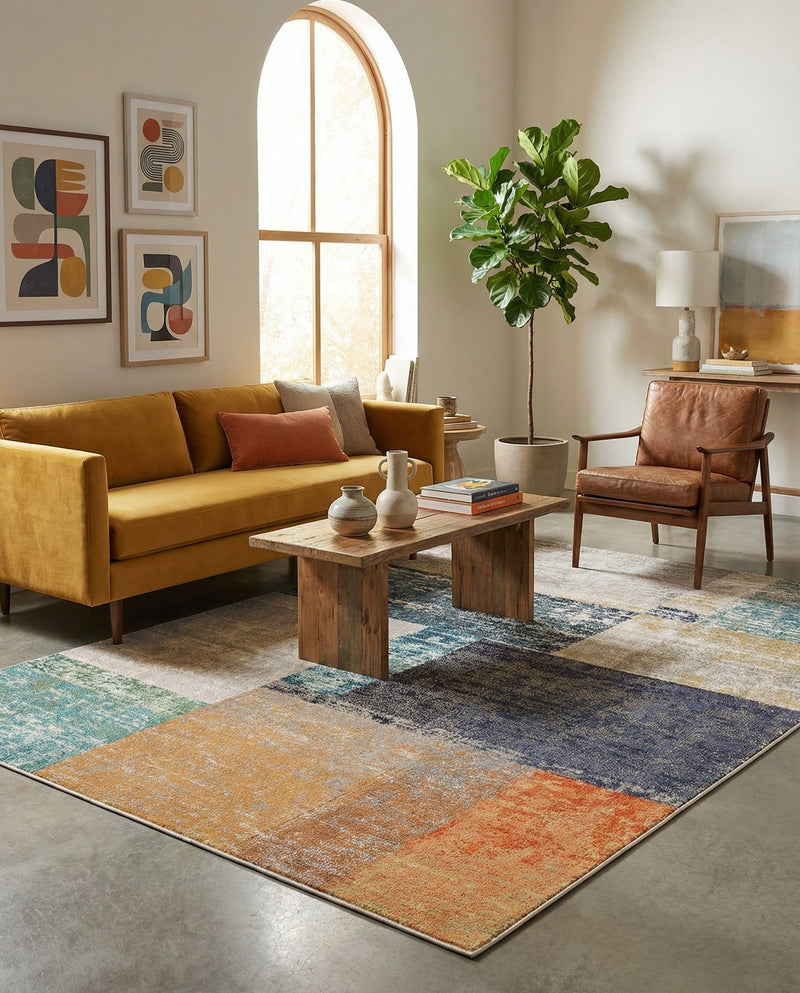 Colorburst Oasis Collection Area Rug - Palette Rectangle Multi  lifestyle 19