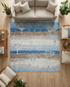 Zagros Shades Collection Area Rug -  Behbahan Square Blue Gray  lifestyle 69