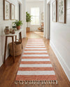 Tassel Trail Collection Area Rug - Pathway (Coral and Ivory) Runner Coral and Ivory  lifestyle 51