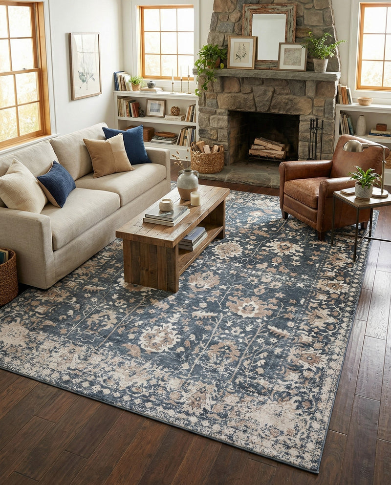 Cascade Range Collection Area Rug -  Shasta (Blue) Rectangle Blue  lifestyle 8