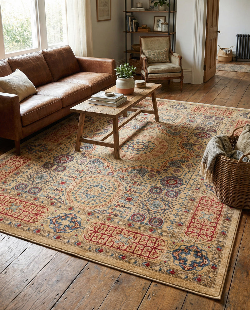 Ottoman Elegance Collection Area Rug -  Ephesus Rectangle Beige  lifestyle 39